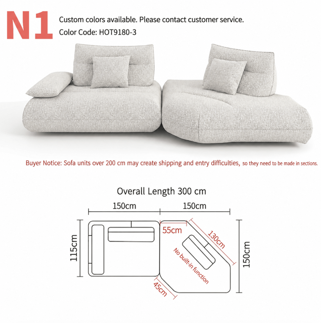 Modular Electric Cloud Sofa with Independent Adjustable Backrests - Androf