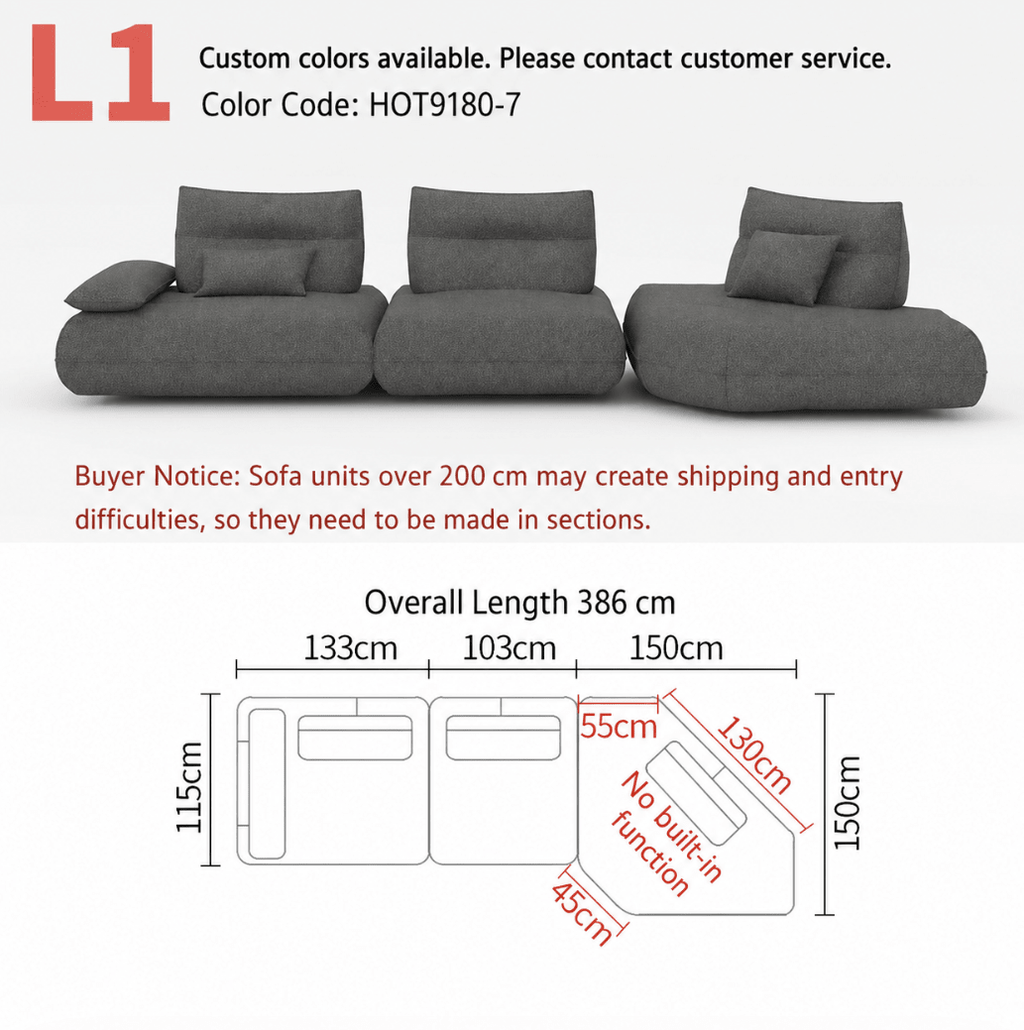 Modular Electric Cloud Sofa with Independent Adjustable Backrests - Androf