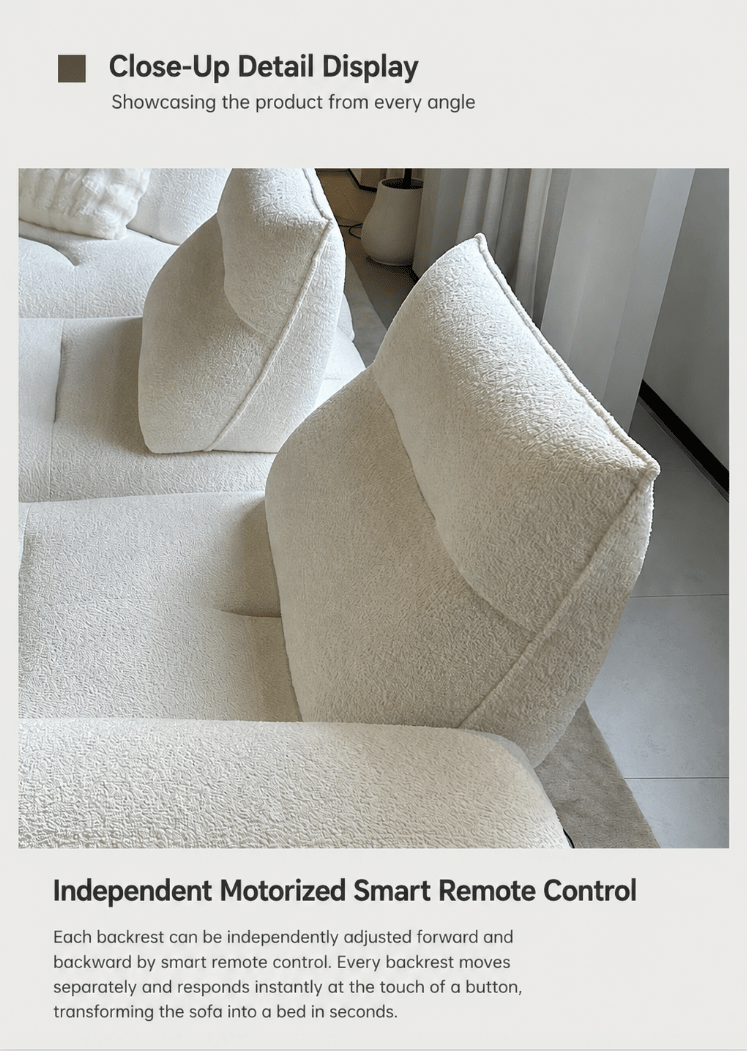 Modular Electric Cloud Sofa with Independent Adjustable Backrests - Androf