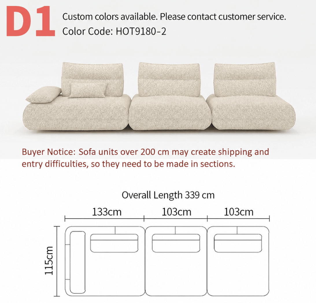 Modular Electric Cloud Sofa with Independent Adjustable Backrests - Androf
