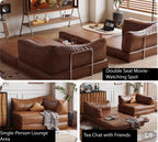 Modular Oil Wax Leather Sofa Bed - Androf