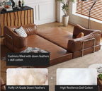 Modular Oil Wax Leather Sofa Bed - Androf