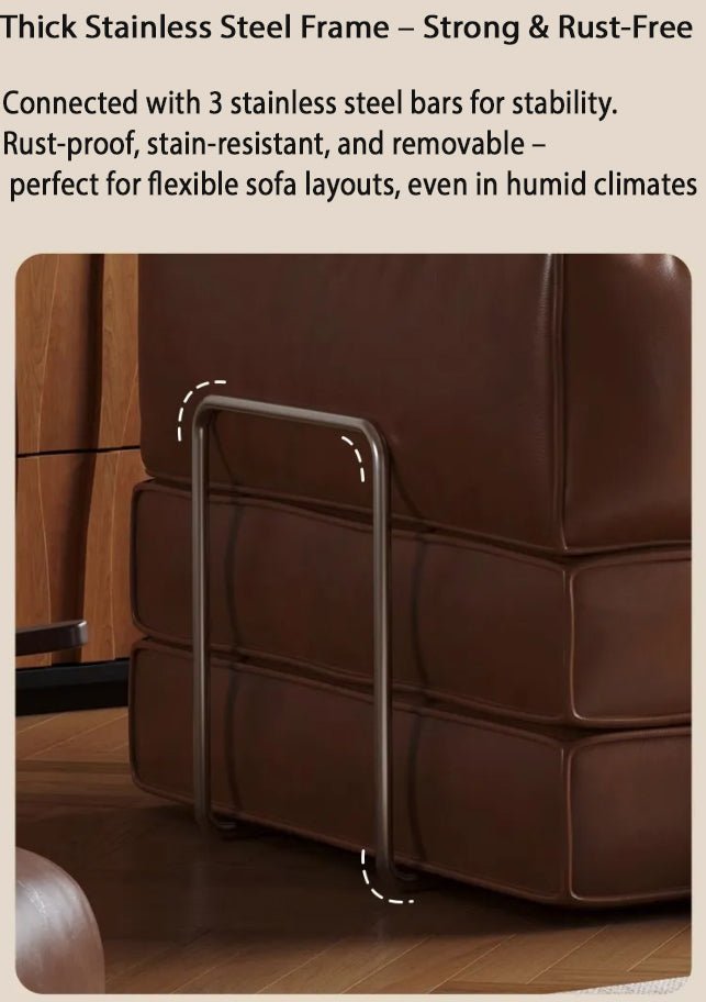 Modular Oil Wax Leather Sofa Bed - Androf