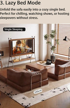 Modular Oil Wax Leather Sofa Bed - Androf