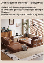 Modular Oil Wax Leather Sofa Bed - Androf