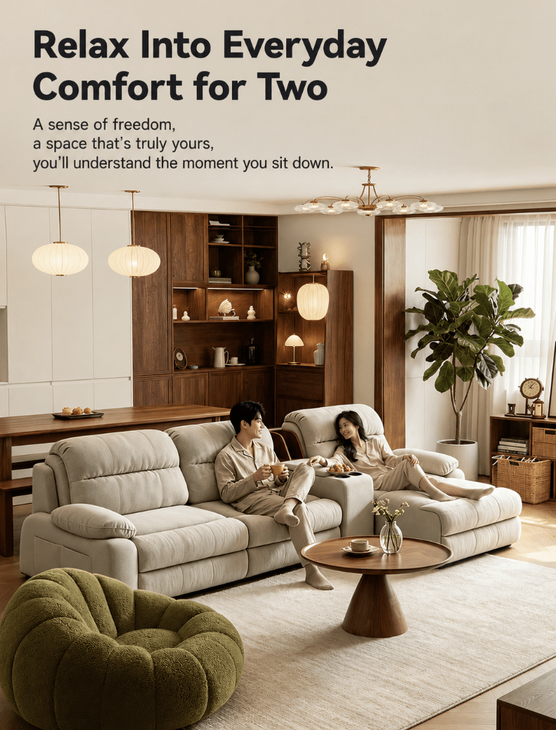 Modular Zero-Wall Power Reclining Sectional Sofa with Storage Console - Androf