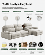 Modular Zero-Wall Power Reclining Sectional Sofa with Storage Console - Androf
