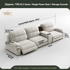 Modular Zero-Wall Power Reclining Sectional Sofa with Storage Console - Androf