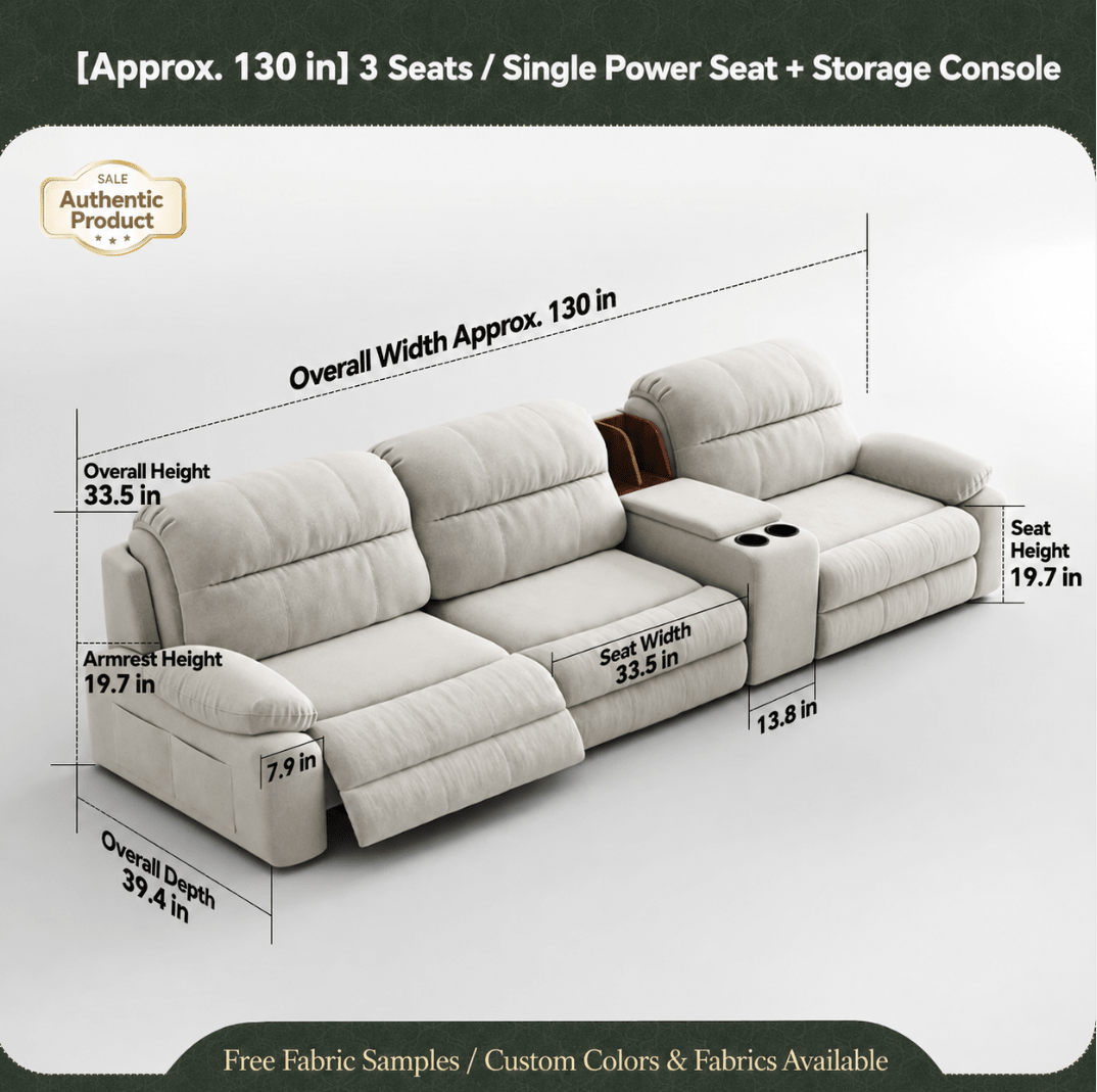 Modular Zero-Wall Power Reclining Sectional Sofa with Storage Console - Androf
