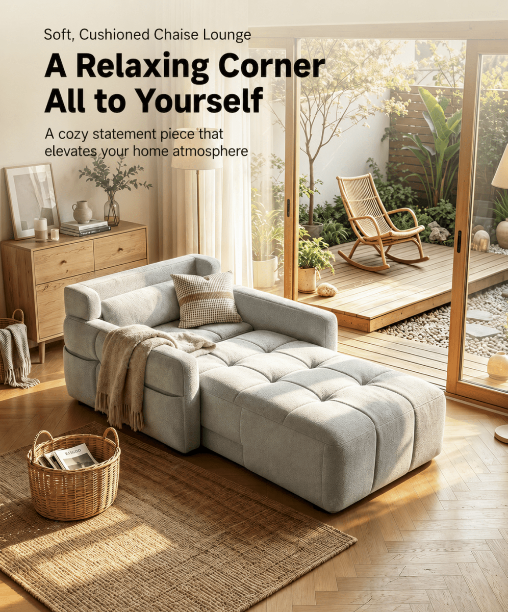 Motorized Convertible Chaise Lounge Sofa Bed with One-Touch Recline - Androf