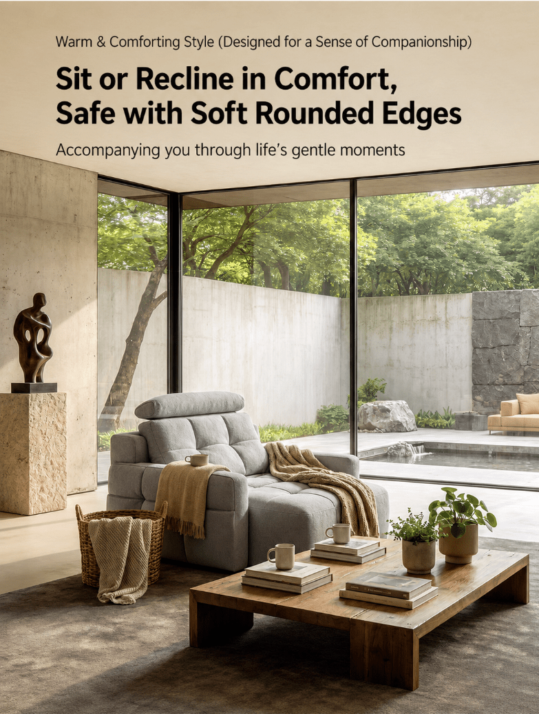 Motorized Convertible Chaise Lounge Sofa Bed with One-Touch Recline - Androf