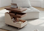 Multifunctional Convertible Lift - Top Coffee Table – Walnut & Cream Finish - Androf
