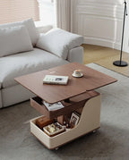 Multifunctional Convertible Lift - Top Coffee Table – Walnut & Cream Finish - Androf