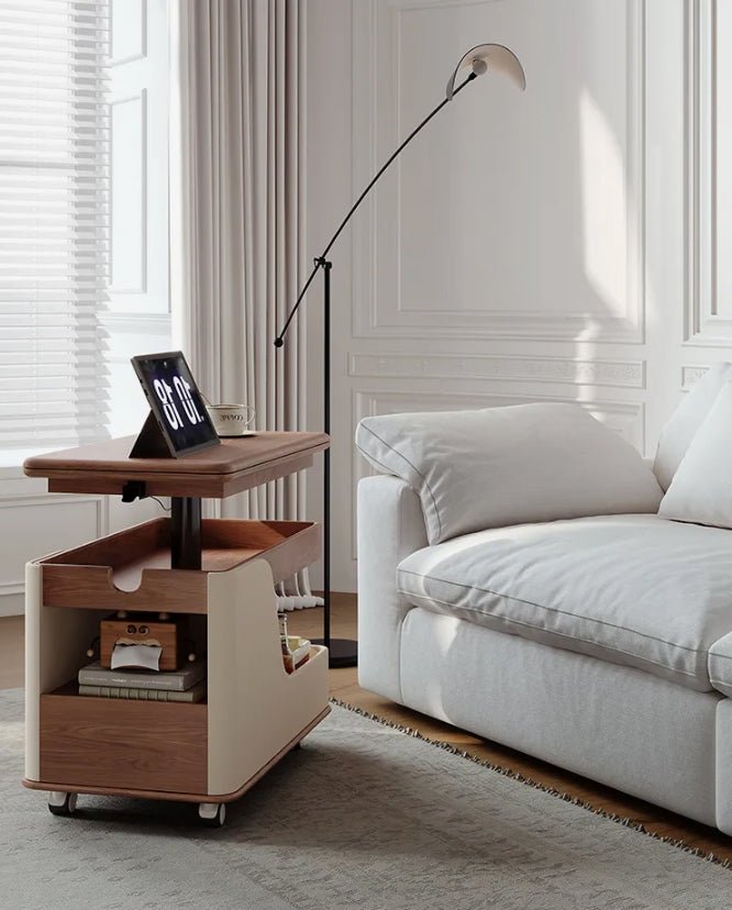 Multifunctional Convertible Lift - Top Coffee Table – Walnut & Cream Finish - Androf