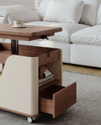 Multifunctional Convertible Lift - Top Coffee Table – Walnut & Cream Finish - Androf