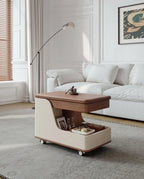 Multifunctional Convertible Lift - Top Coffee Table – Walnut & Cream Finish - Androf