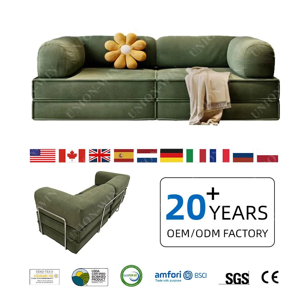 Multifunctional Modern Sectional Sofa Bed – Modular, Space - Saving & Comfortable - Androf