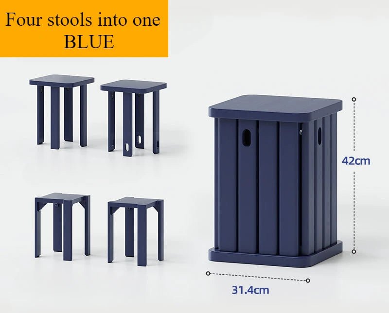 Multifunctional Wooden Side Table - Transforms into 4 Practical Stools - Androf