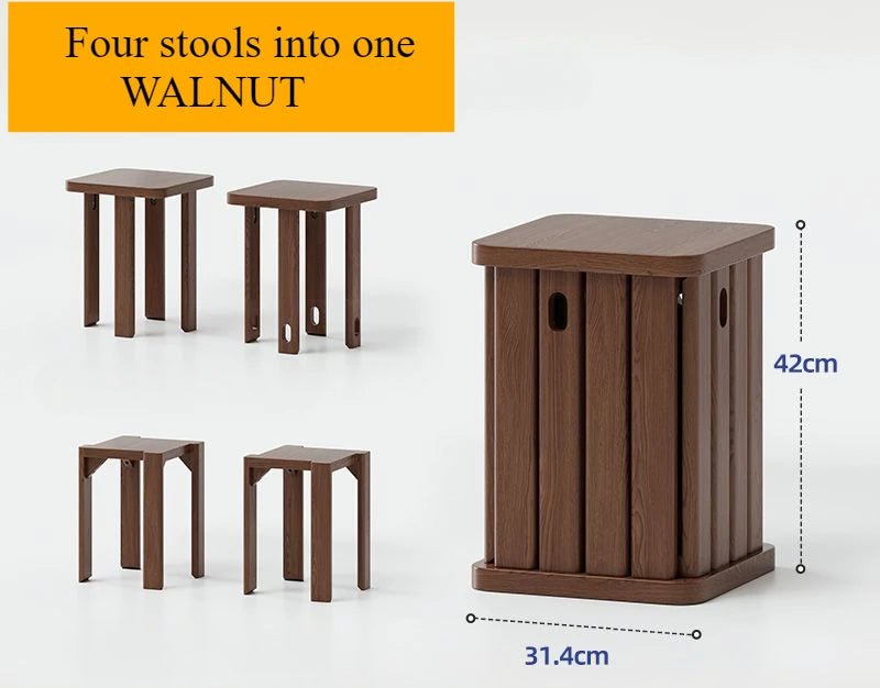 Multifunctional Wooden Side Table - Transforms into 4 Practical Stools - Androf