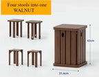 Multifunctional Wooden Side Table - Transforms into 4 Practical Stools - Androf