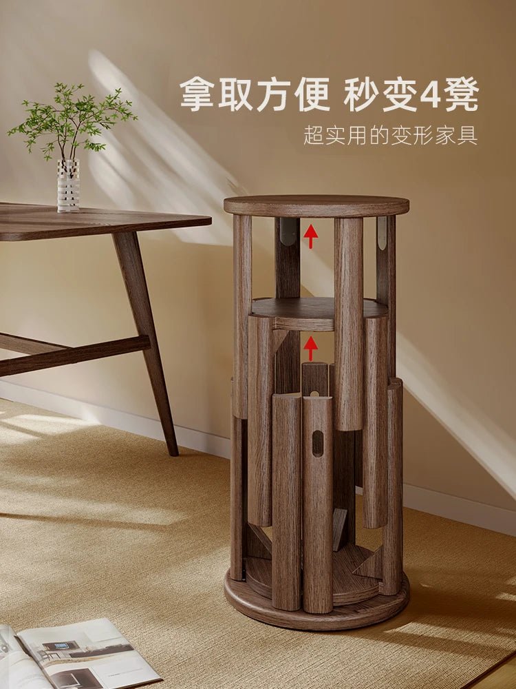 Multifunctional Wooden Side Table - Transforms into 4 Practical Stools - Androf