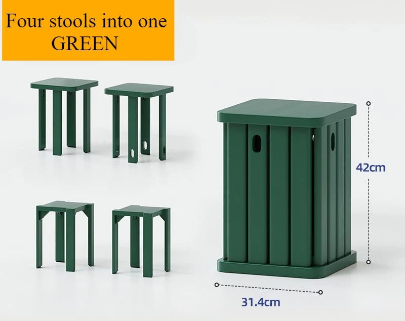 Multifunctional Wooden Side Table - Transforms into 4 Practical Stools - Androf