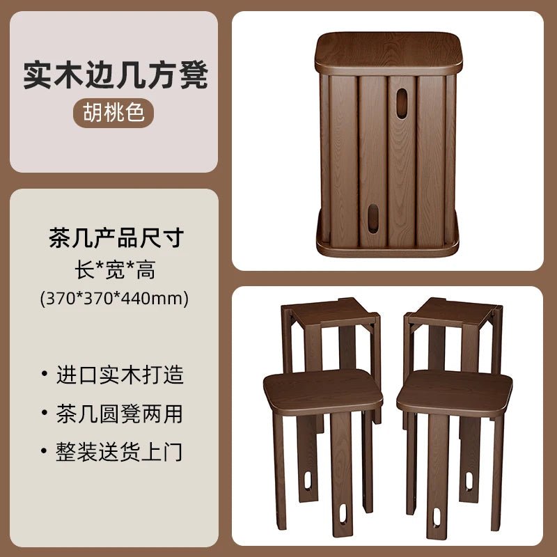 Multifunctional Wooden Side Table - Transforms into 4 Practical Stools - Androf