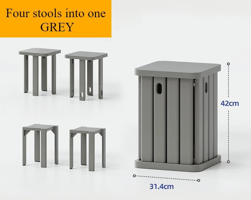 Multifunctional Wooden Side Table - Transforms into 4 Practical Stools - Androf