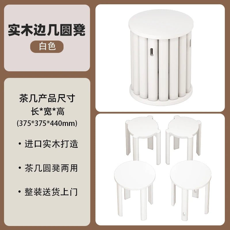 Multifunctional Wooden Side Table - Transforms into 4 Practical Stools - Androf