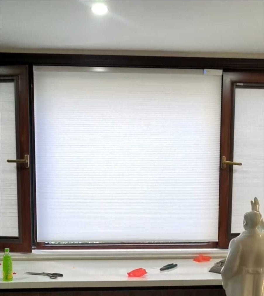 No - Drill Electric Day & Night Blind – Remote Control, Light Filtering, Modern Design - Androf