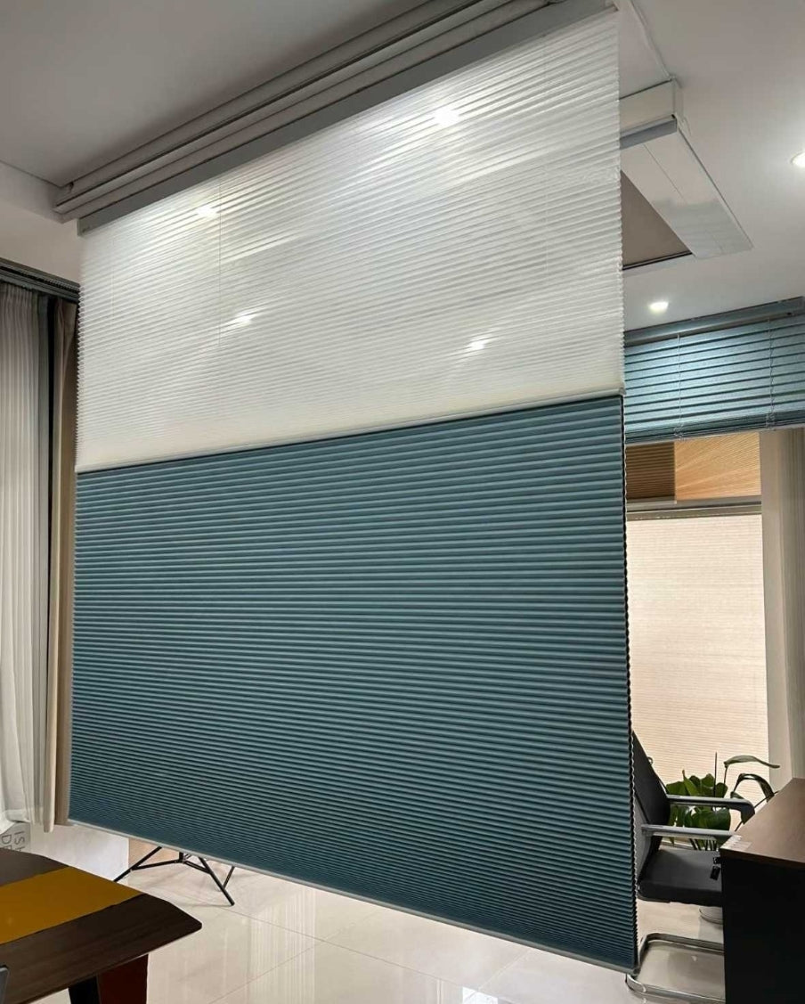 No - Drill Electric Day & Night Blind – Remote Control, Light Filtering, Modern Design - Androf