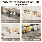 No - Drill Over - the - Faucet Storage Shelf with Suction Cups - Androf