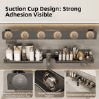 No - Drill Over - the - Faucet Storage Shelf with Suction Cups - Androf