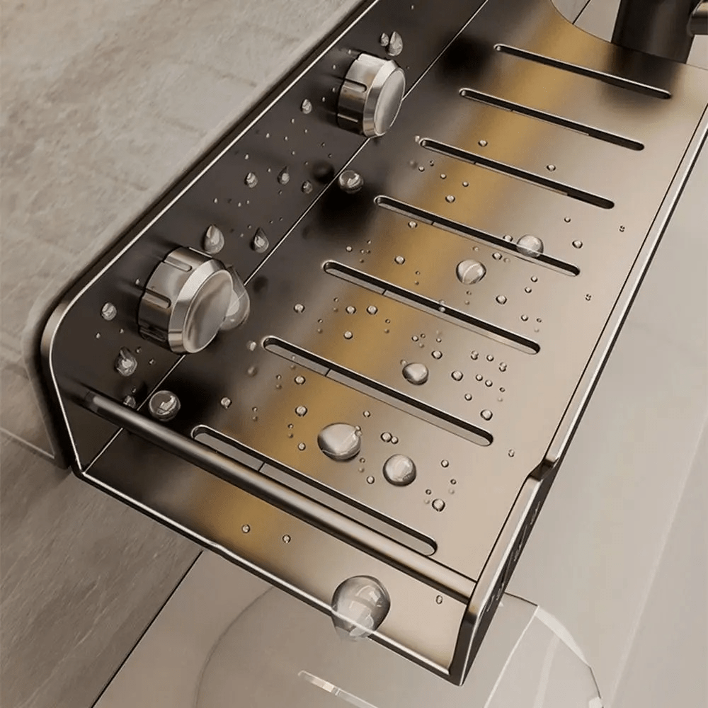 No - Drill Over - the - Faucet Storage Shelf with Suction Cups - Androf