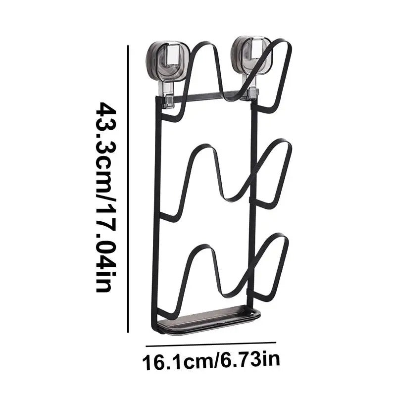 No - Drill Wall Mount Pot Lid Holder - Androf