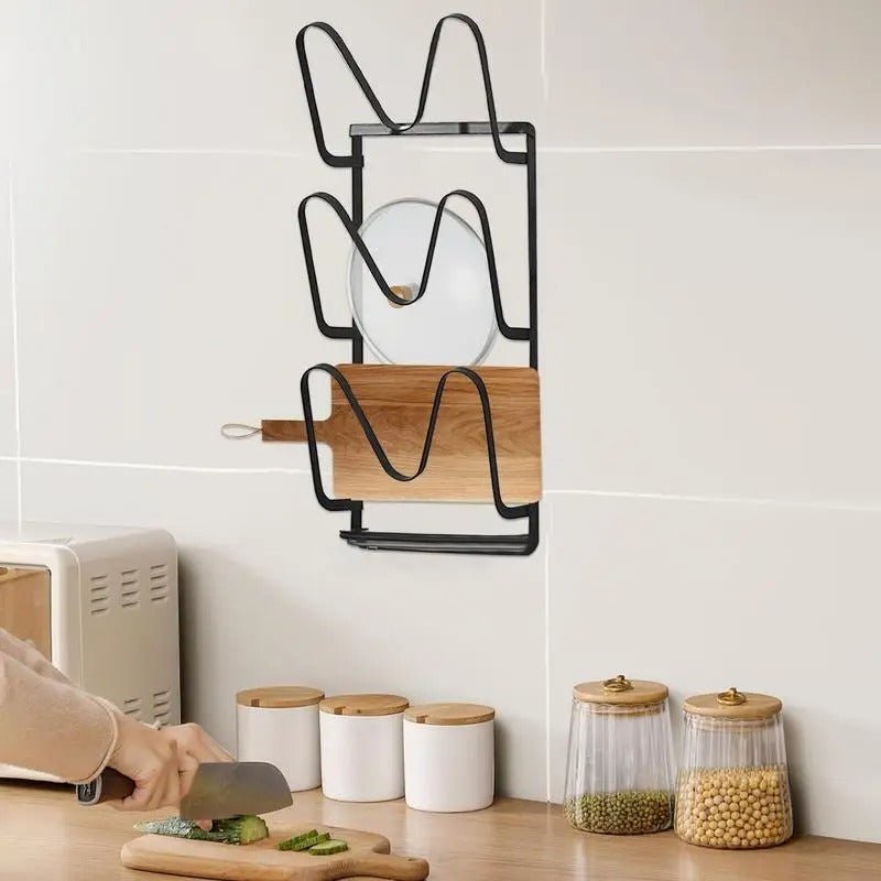 No - Drill Wall Mount Pot Lid Holder - Androf