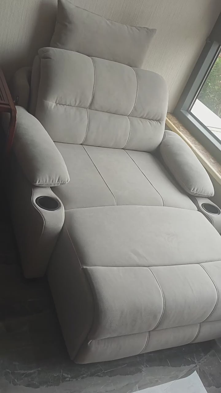 Zero-Wall Power Recliner Chair with Lay-Flat Bed, Cup Holders & Optional Massage