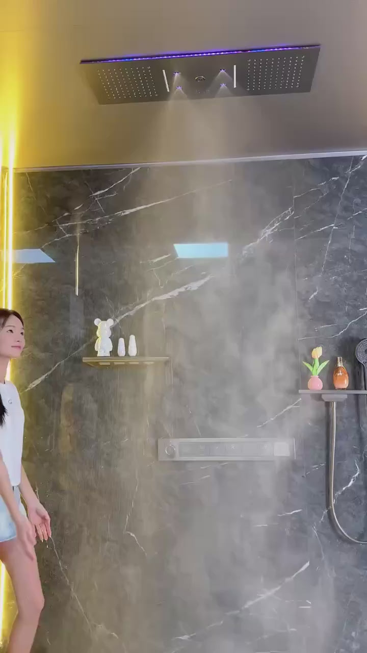 Luxury Wall-Mounted Rainfall Shower Set – 6 Functions