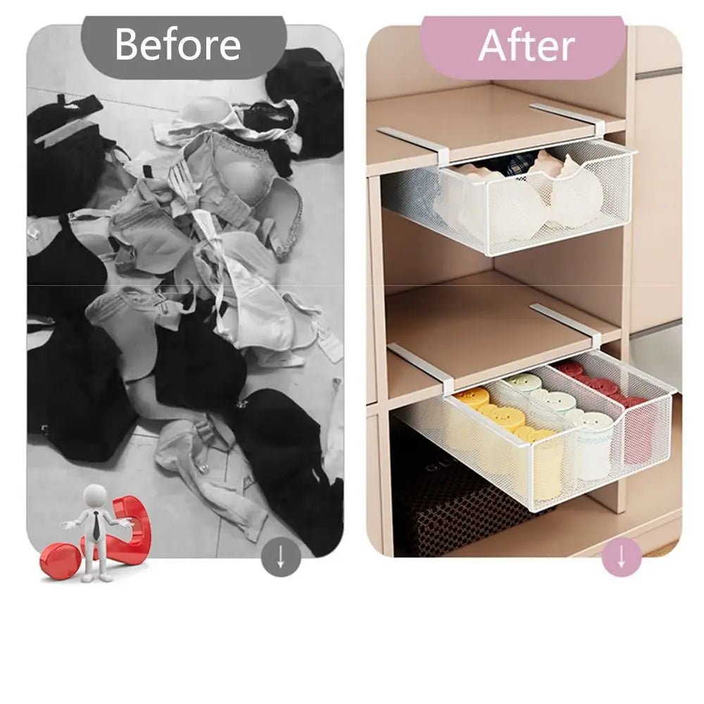 Pull - out Partition Cabinet Mesh Drawer – Space - Saving Hanging Basket - Androf