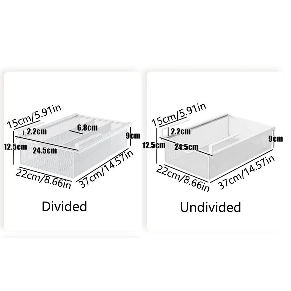 Tiroir grillagé coulissant pour armoire de séparation – Panier suspendu peu encombrant Image secondaire du produit