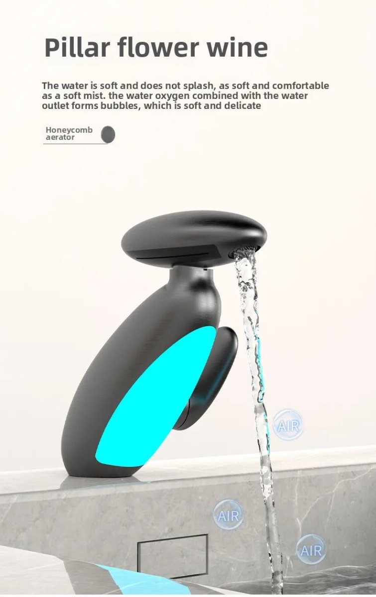 Smart LED Bathroom Faucet – 4 Water Modes, 360° Pull - Out Head - Androf