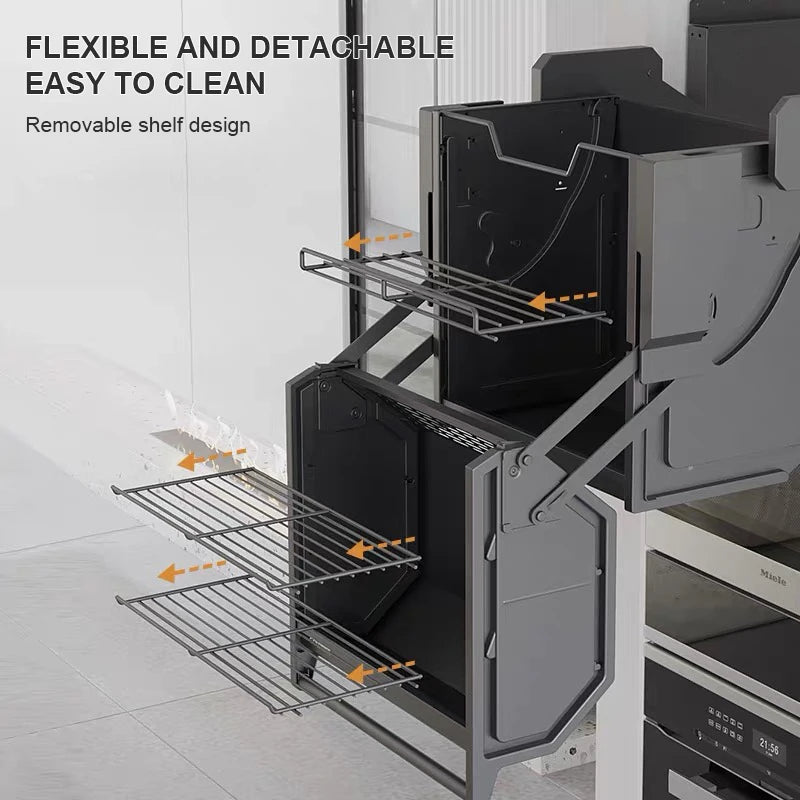 Tier Pull - Down Shelf Cabinet – Space - Saving Kitchen Storage Lift - Androf