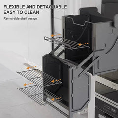 Tier Pull - Down Shelf Cabinet – Space - Saving Kitchen Storage Lift - Androf