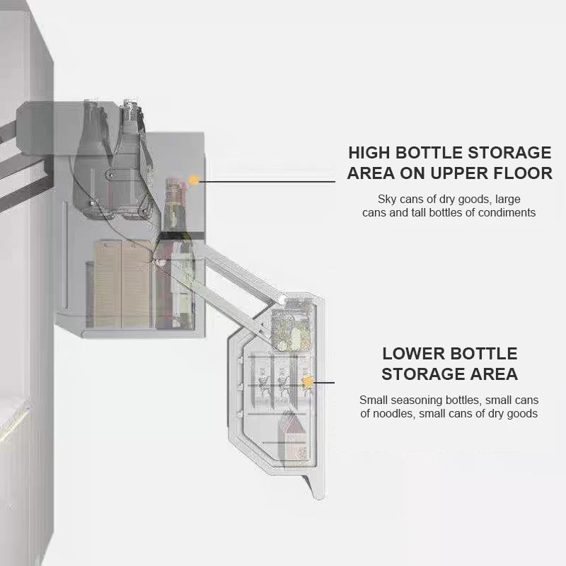 Tier Pull - Down Shelf Cabinet – Space - Saving Kitchen Storage Lift - Androf