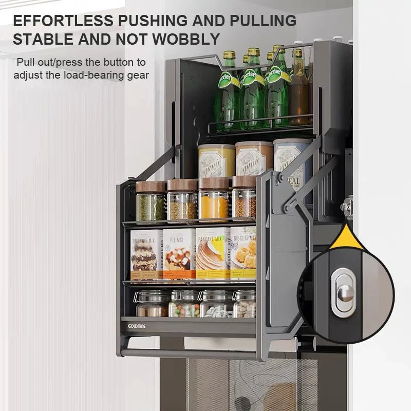 Tier Pull-Down Shelf Cabinet – Space-Saving Kitchen Storage Lift Image secondaire du produit