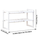 Under Sink Organizer 2 Tier Multipurpose Retractable Shelf Cabinet Organizer Under Sink Storage Rack Bathroom Kitchen Organizer - Androf