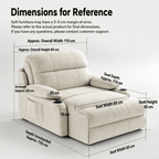 Zero-Wall Power Recliner Chair with Lay-Flat Bed, Cup Holders & Optional Massage - Androf