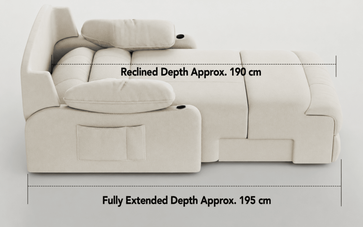 Zero-Wall Power Recliner Chair with Lay-Flat Bed, Cup Holders & Optional Massage - Androf
