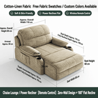 Zero-Wall Power Recliner Chair with Lay-Flat Bed, Cup Holders & Optional Massage - Androf