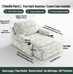 Zero-Wall Power Recliner Chair with Lay-Flat Bed, Cup Holders & Optional Massage - Androf